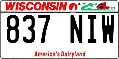 WI license plate 837NIW