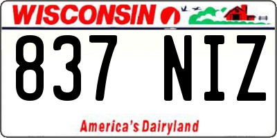 WI license plate 837NIZ