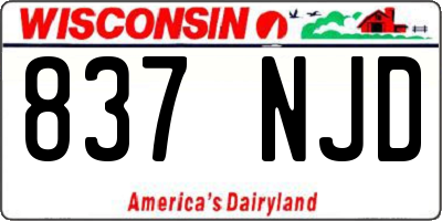 WI license plate 837NJD