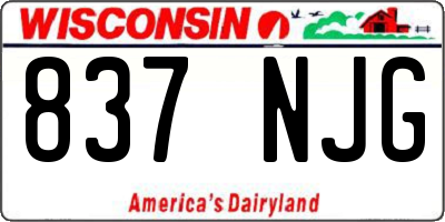 WI license plate 837NJG