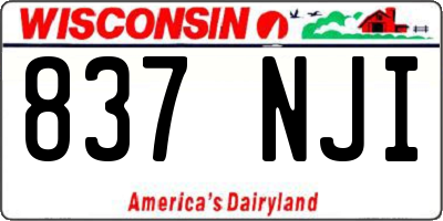 WI license plate 837NJI