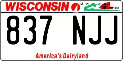 WI license plate 837NJJ