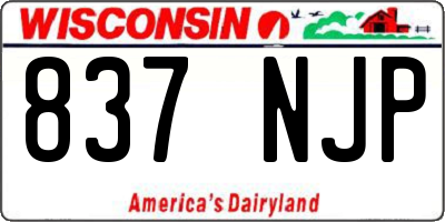 WI license plate 837NJP