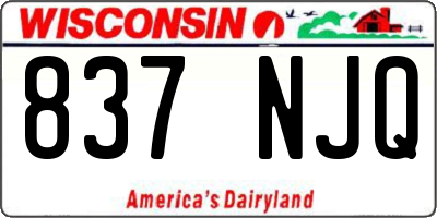 WI license plate 837NJQ