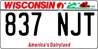 WI license plate 837NJT