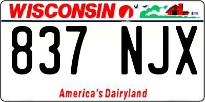 WI license plate 837NJX
