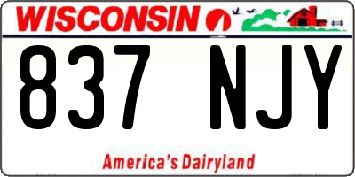 WI license plate 837NJY