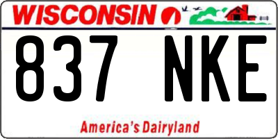 WI license plate 837NKE
