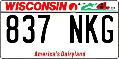 WI license plate 837NKG