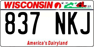 WI license plate 837NKJ