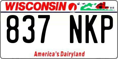 WI license plate 837NKP