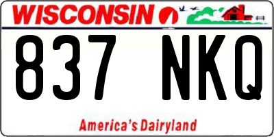 WI license plate 837NKQ