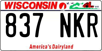WI license plate 837NKR