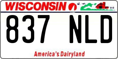 WI license plate 837NLD