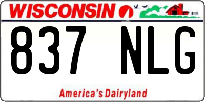 WI license plate 837NLG