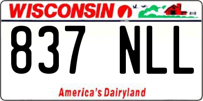 WI license plate 837NLL