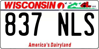 WI license plate 837NLS