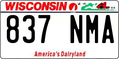 WI license plate 837NMA