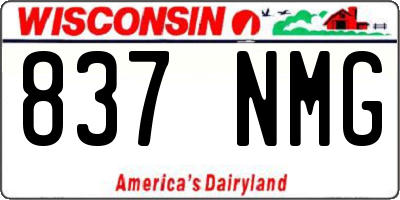 WI license plate 837NMG