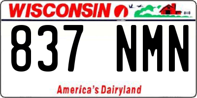 WI license plate 837NMN