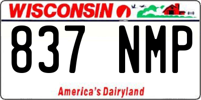 WI license plate 837NMP