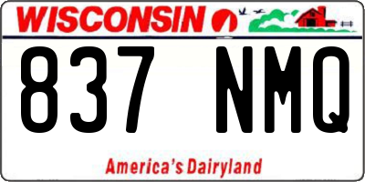 WI license plate 837NMQ