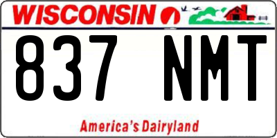 WI license plate 837NMT