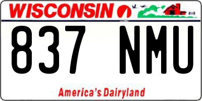 WI license plate 837NMU