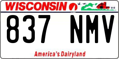 WI license plate 837NMV