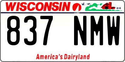 WI license plate 837NMW