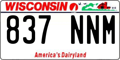 WI license plate 837NNM