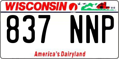 WI license plate 837NNP