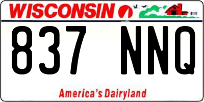 WI license plate 837NNQ