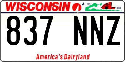 WI license plate 837NNZ