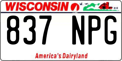 WI license plate 837NPG