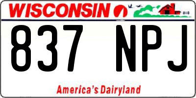 WI license plate 837NPJ
