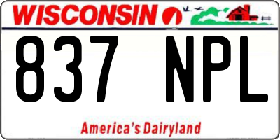 WI license plate 837NPL