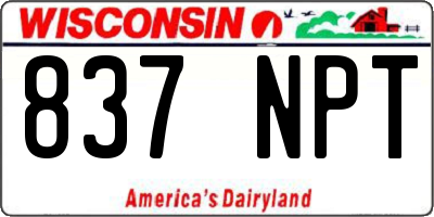 WI license plate 837NPT