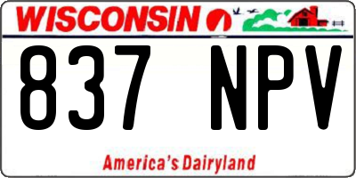 WI license plate 837NPV