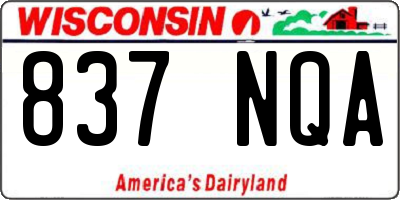 WI license plate 837NQA