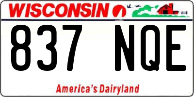 WI license plate 837NQE