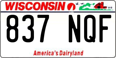 WI license plate 837NQF