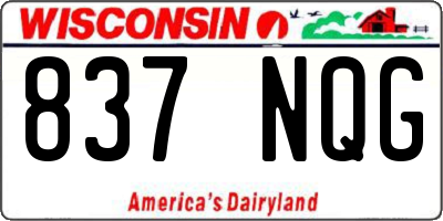 WI license plate 837NQG