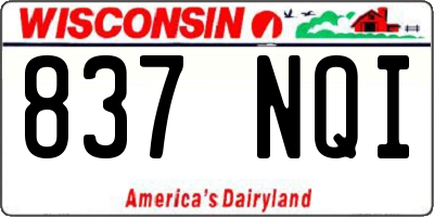 WI license plate 837NQI
