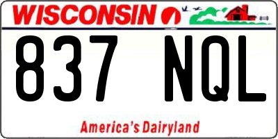 WI license plate 837NQL