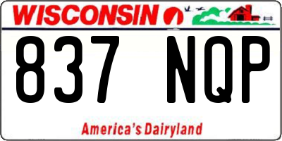 WI license plate 837NQP
