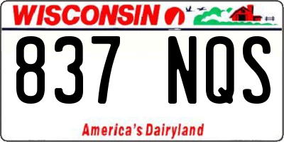 WI license plate 837NQS