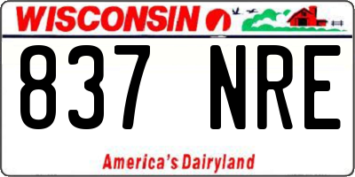 WI license plate 837NRE