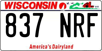 WI license plate 837NRF