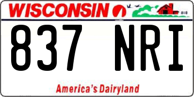 WI license plate 837NRI